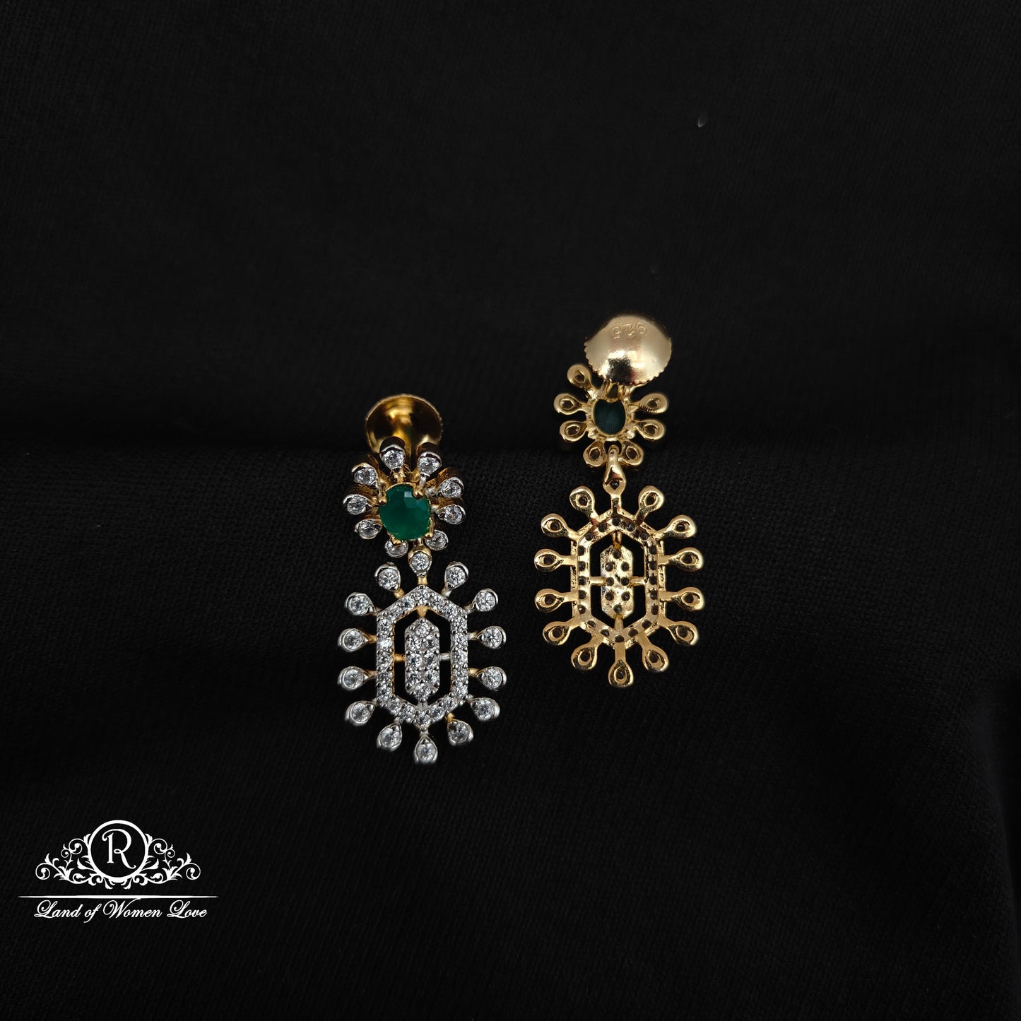 92.5 SILVER STONE EARRINGS-RCHD072