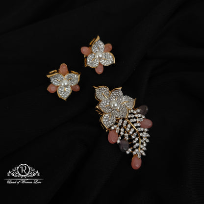 92.5 SILVER FUSHION COLLECTION EARRINGS WITH PENDANT SET-RCM1430