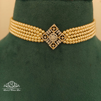 92.5 Silver pearl chocker-RCH1187