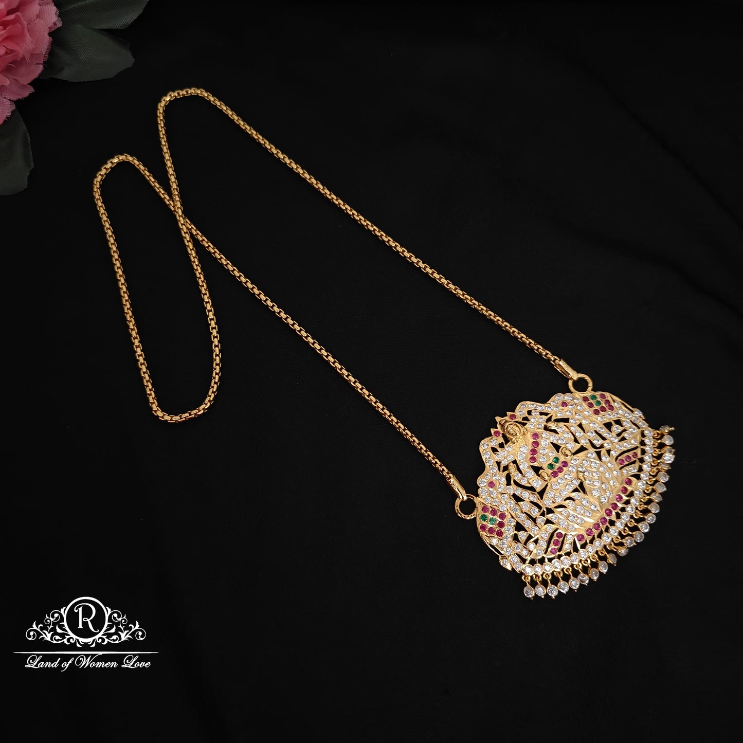 92.5  SILVER CHAIN WITH LAKSHMI DEVI LOCKET -RCK302