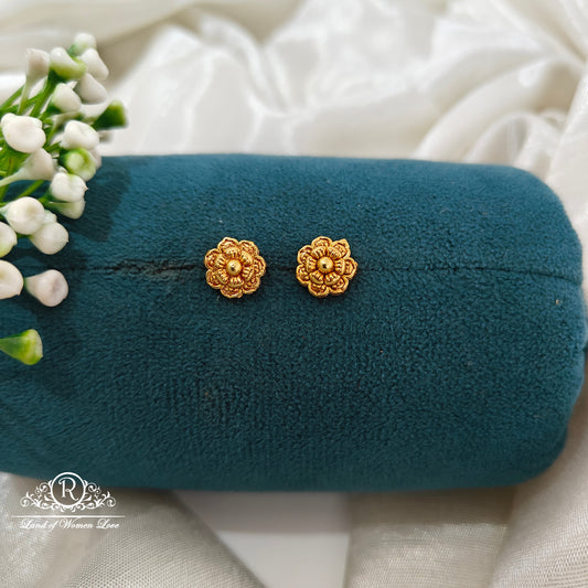 92.5 Silver  flower design Earrings -RCR178