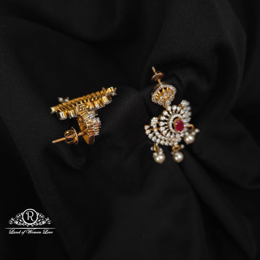 Silver diamond replica earrings -RCT16