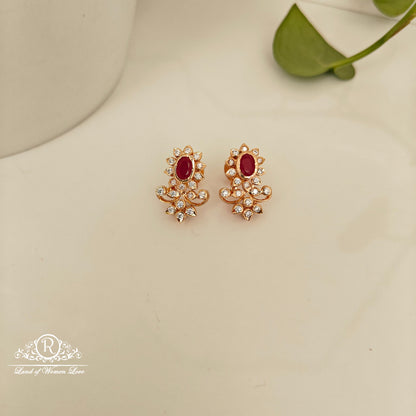 92.5 SILVER ROSE GOLD POLISH EARRINGS-RCM1410