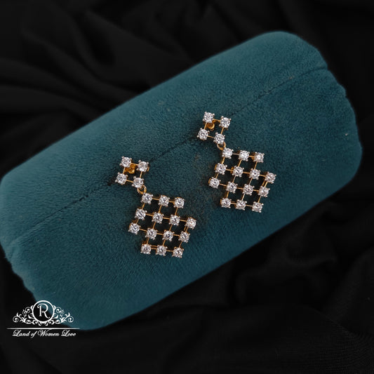 92.5 silver diamond finishing earrings -RCZ58