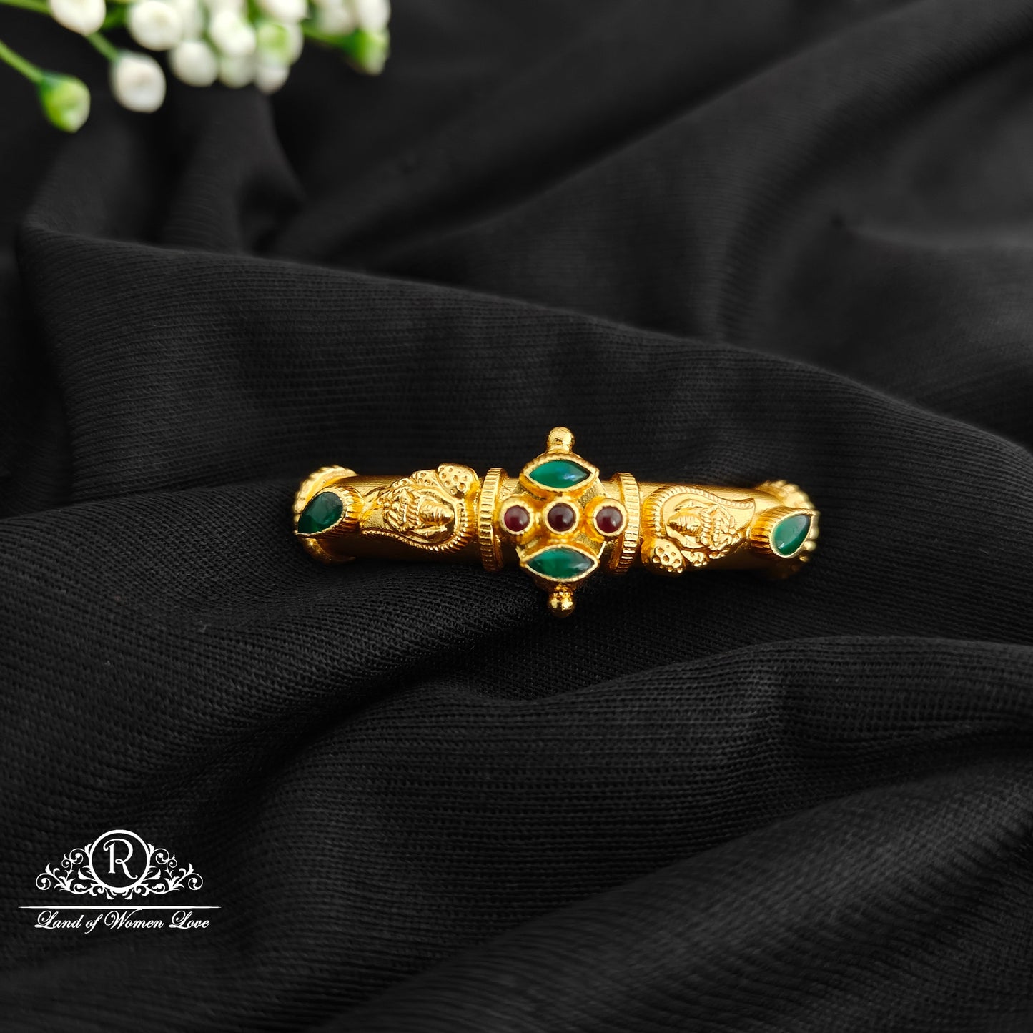 92.5 Silver With Gold Polish Bangle Top-RCR147