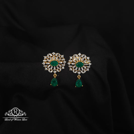 92.5 SILVER DIAMOND FINISHING  EARRINGS-RCZP029