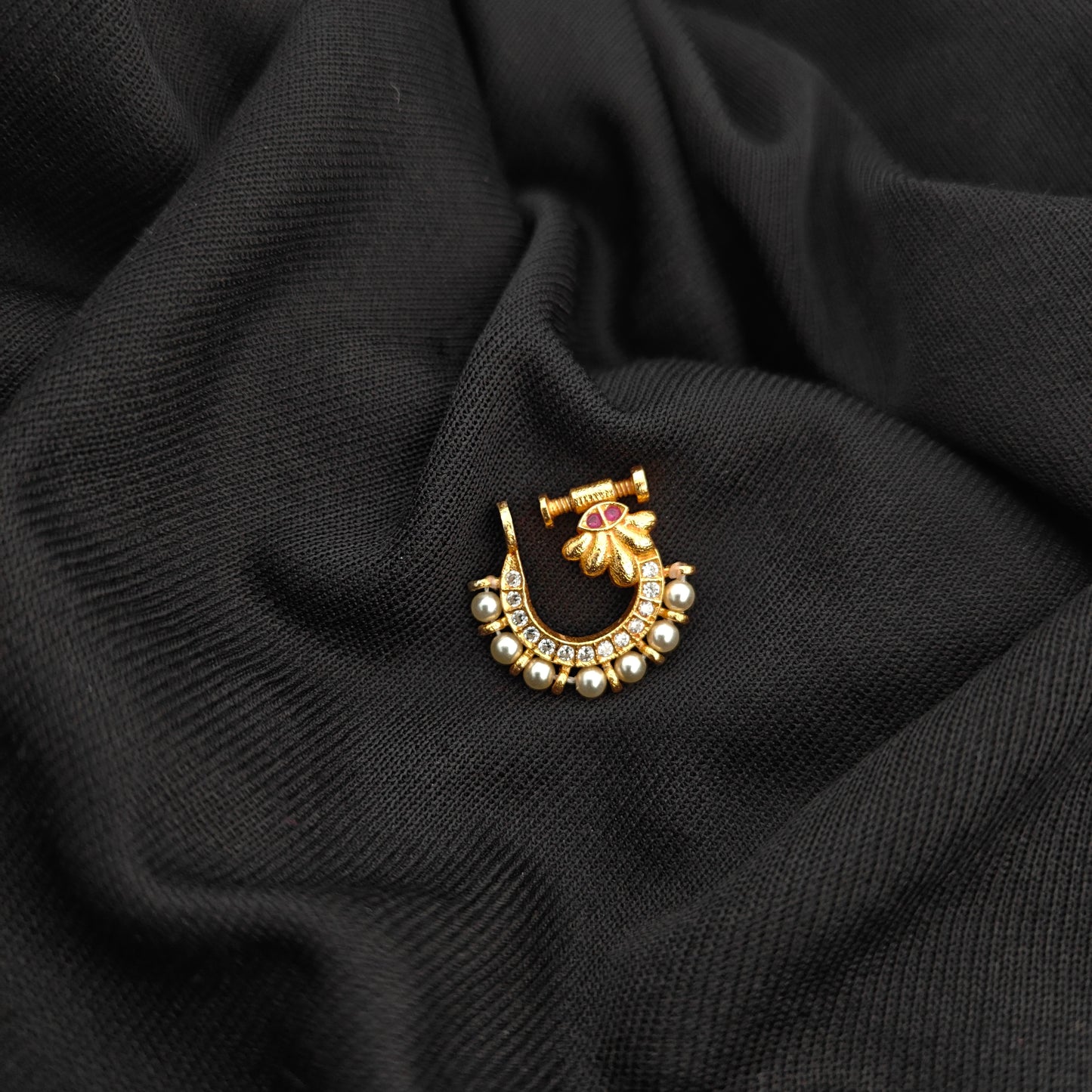 92.5 silver nosepin with stones and pearls -RCR144