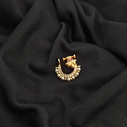 92.5 silver nosepin with stones and pearls -RCR144
