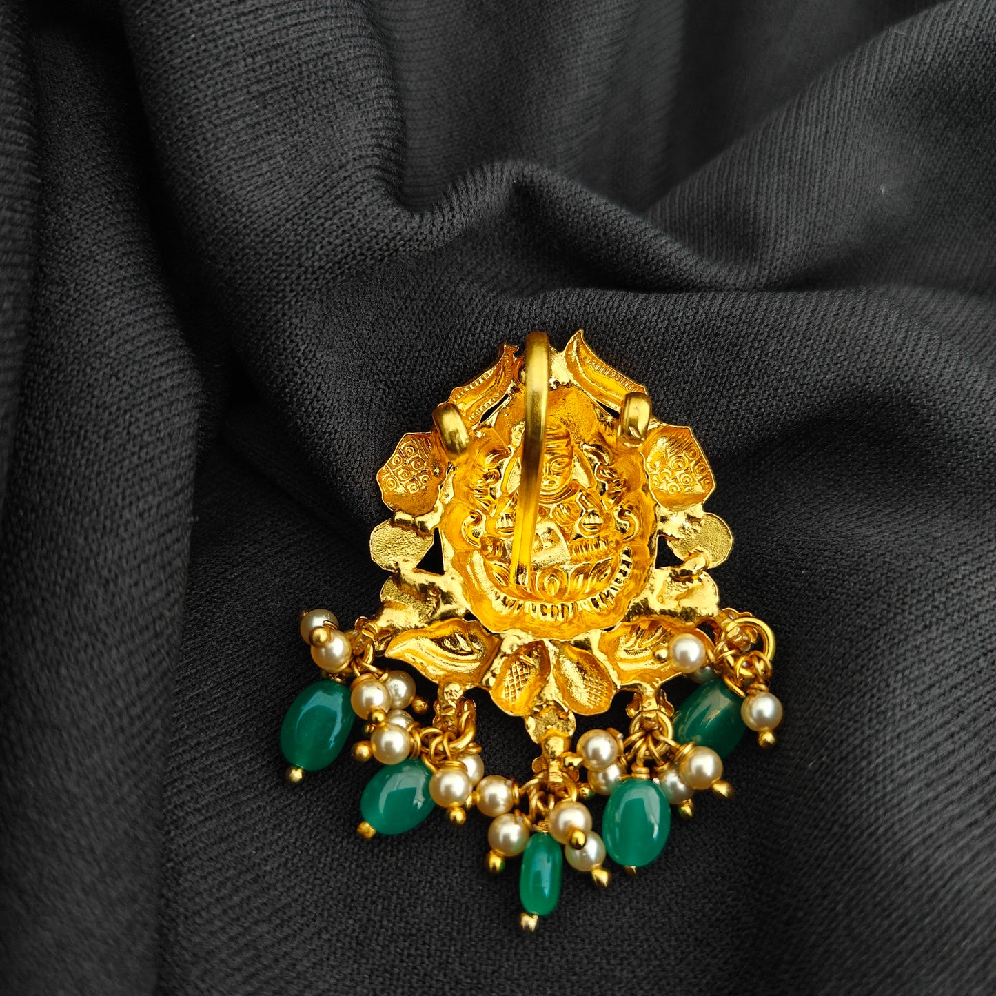 92.5 Silver With Gold Polish Lakshmi Devi Desgin pendant -RCV364
