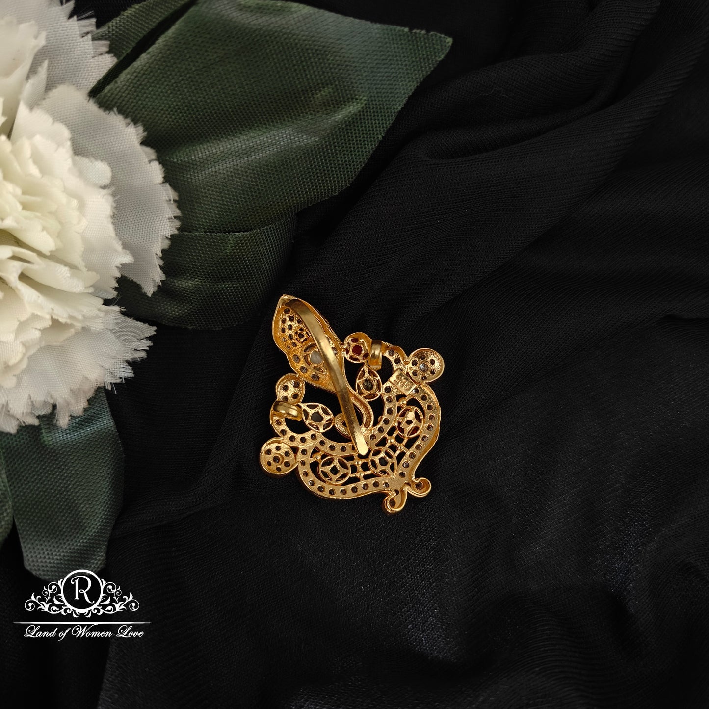 92.5-SILVER NAVARATNA GANESH PENDANT -RCM1532