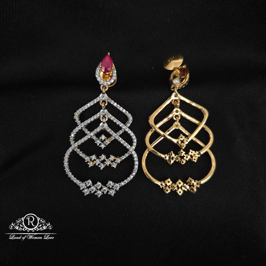 92.5 SILVER STONE EARRINGS-RCHD071