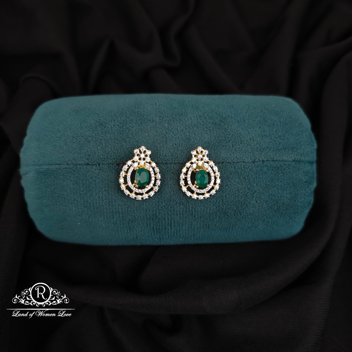 92.5 SILVER DIAMOND FINISHING EARRINGS-RCM1476