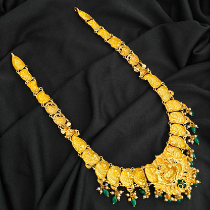 92.5 Silver  lakshmi devi Haram design-RCV334
