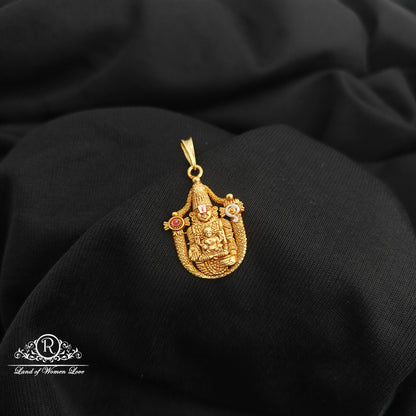 92.5 Silver venkateswar design with gold polish locket-RCR268