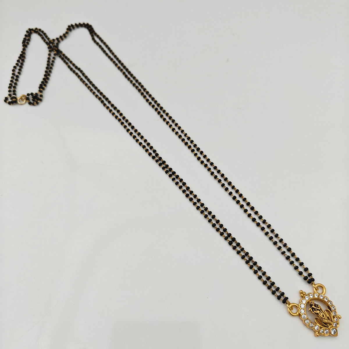 92.5 Silver with gold polish black beads-RCH1294