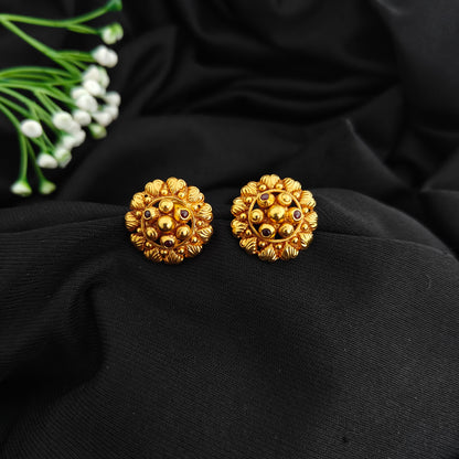 92.5 Silver flower design Earrings-RCM1645