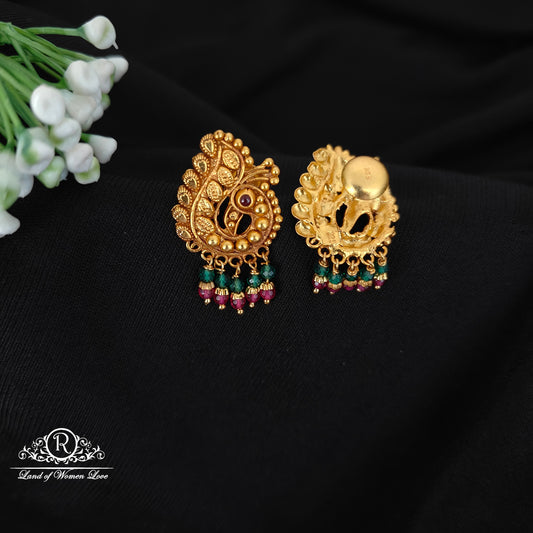 92.5 SILVER PEACOCK  STUDS-RCJR1073