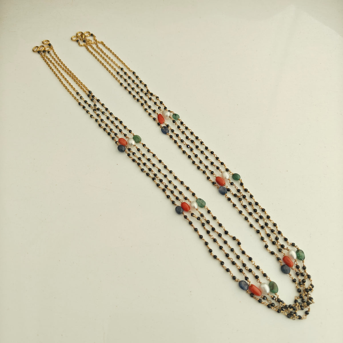 92.5 silver navaratna black beads with (63 models)-RCH1381