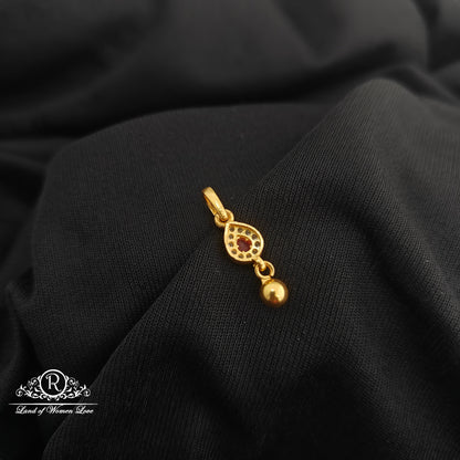 92.5 Silver Drop shape with gold drop design with gold polish locket-RCR274