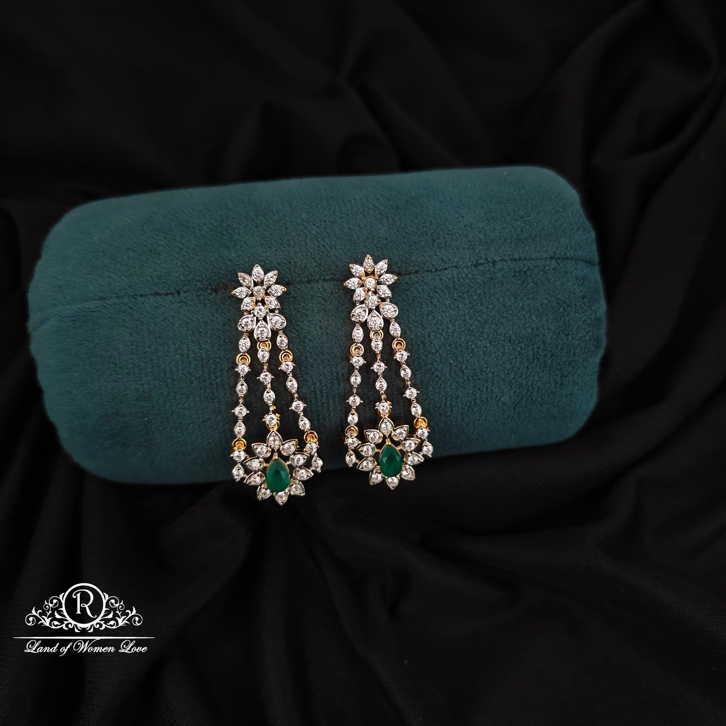 92.5 SILVER DIAMOND FINISHING EARRINGS-RCM1482