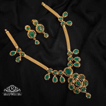 92.5 silver premium green necklace-RCHD003
