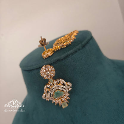 92.5 silver cz earrings -RCDS353