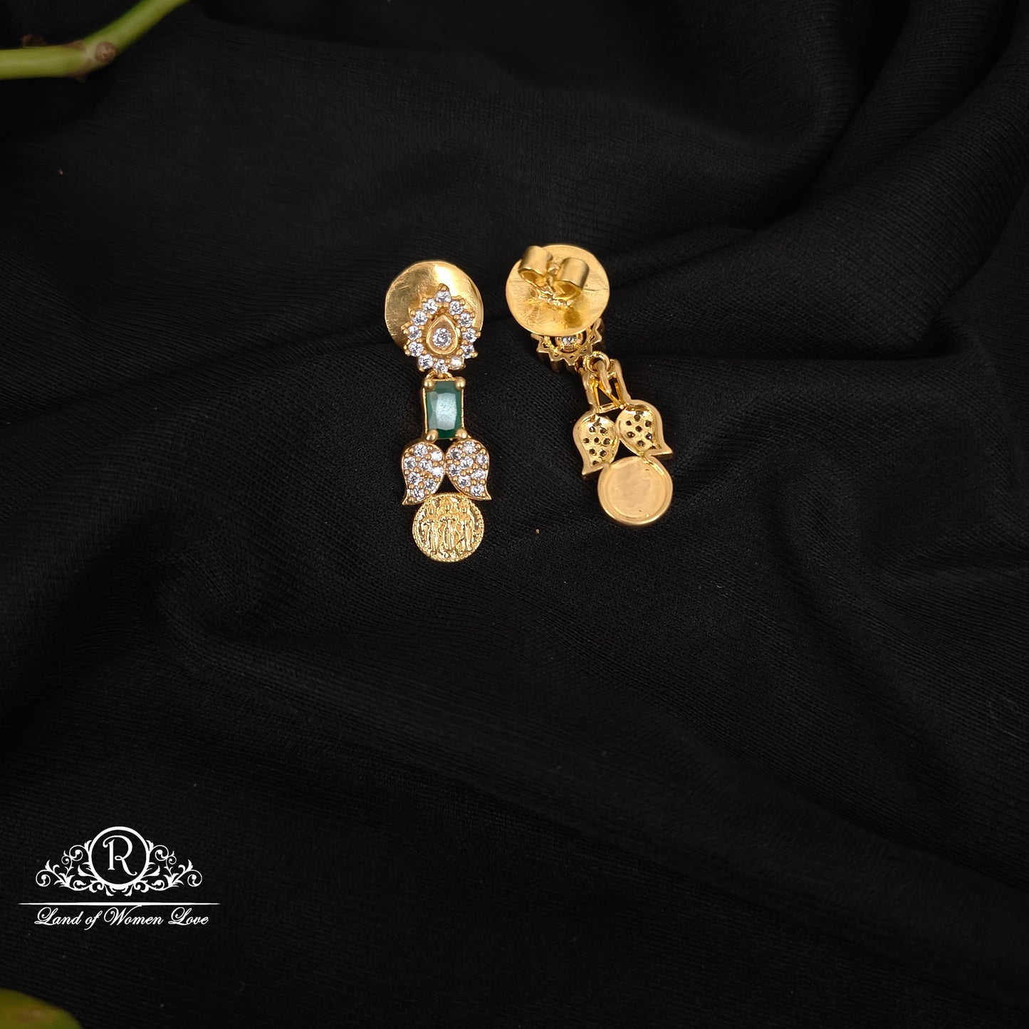 Silver Black CZ- Stones Earrings With Necklace-M206M207