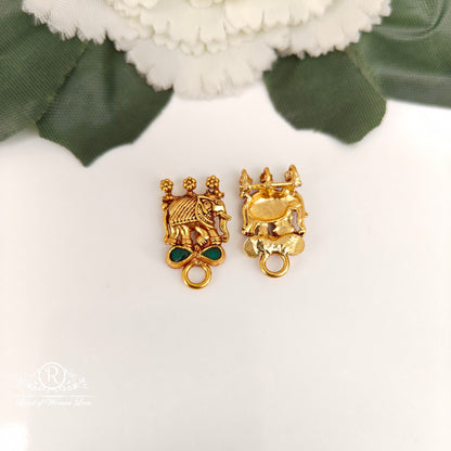 92.5-SILVER ELEPHANT DESGIN SIDE LOCKETS -RCZ1059