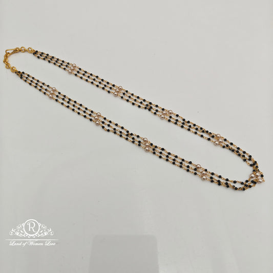 92.5 silver Black Beads chain -RCMJ300