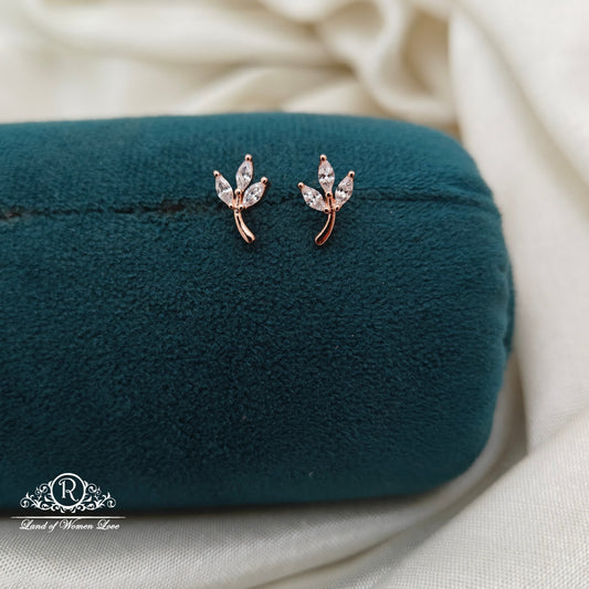 92.5 Silver Rose Gold Polish  Kids Earrings-RCSS020