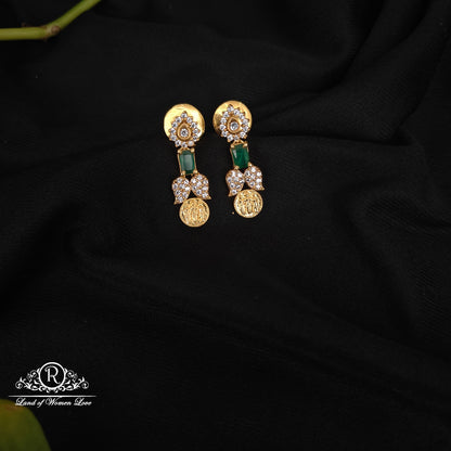 Silver Black CZ- Stones Earrings With Necklace-M206M207