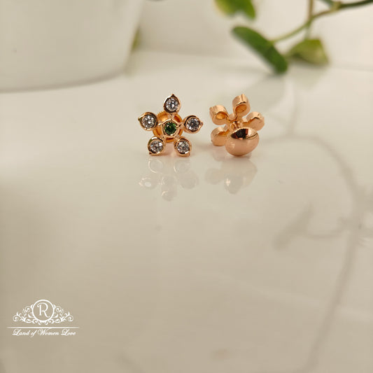 92.5 SILVER ROSE GOLD POLISH EARRINGS-RCM1414