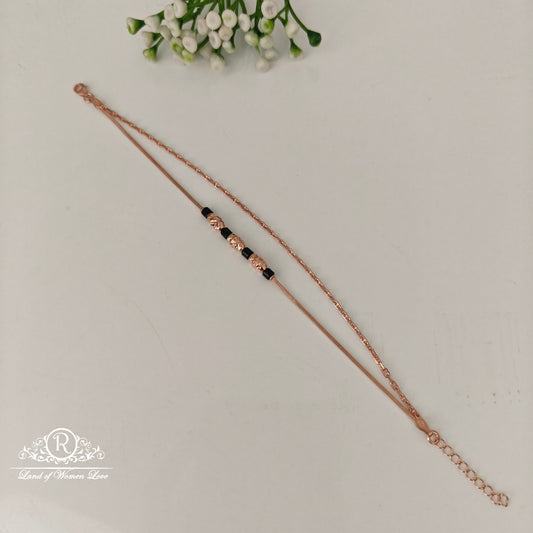 92.5 SILVER ROSE GOLD POLISH BRACELET-RCRB53