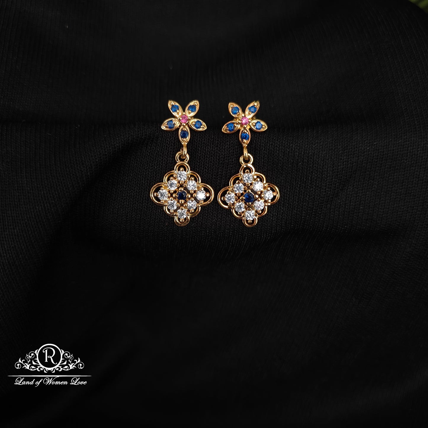 92.5 SILVER STONE EARRINGS-RCHD038-3