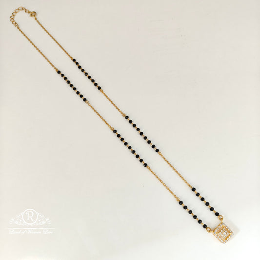 92.5 SILVER BLACK BEADS CHAIN-RCH1121