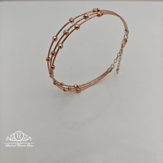 92.5 Silver Rose Gold Polish  Bracelet-RCSS014