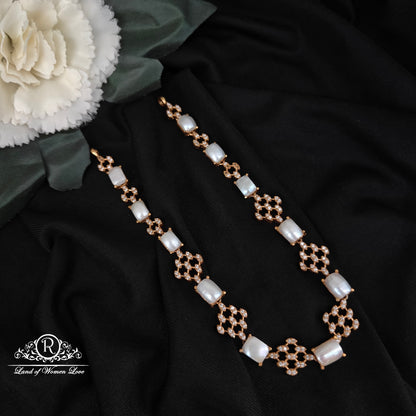 92.5 silver pearl design necklace -RCC021