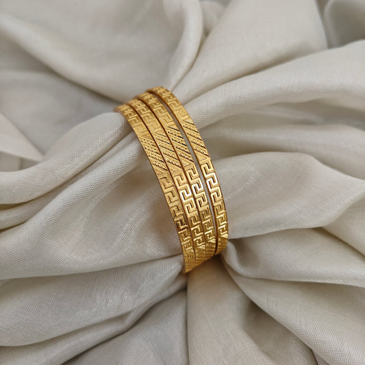 92.5 Silver with Gold Polish Bangles-RCHD0131
