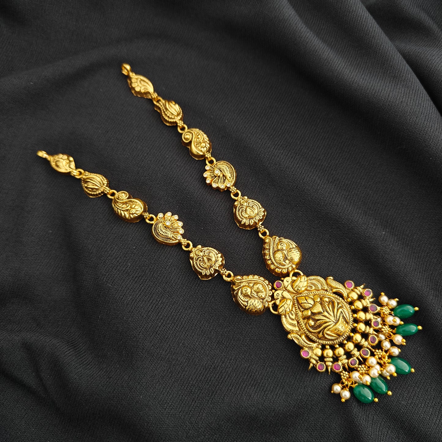 92.5 silver Nakshi  Necklace-RCV375