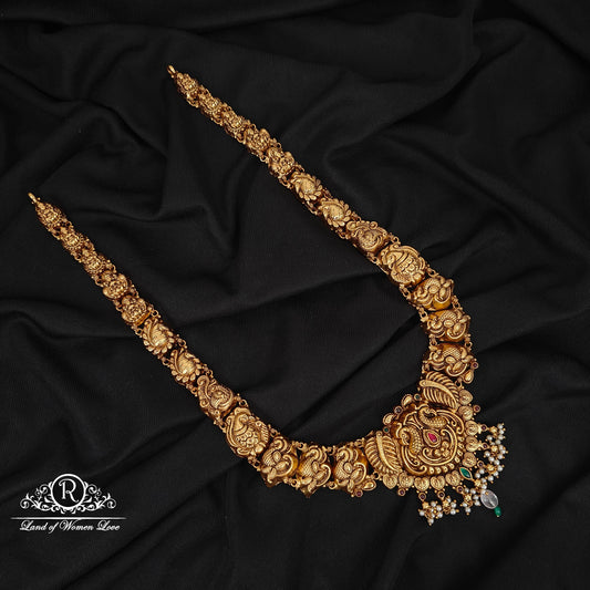 92.5 SILVER LAKSHMI PEACOCK HARAM-RCP192