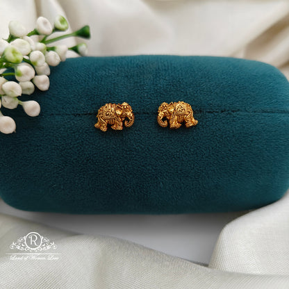 92.5 Silver Small Elephant Earrings-RCR019