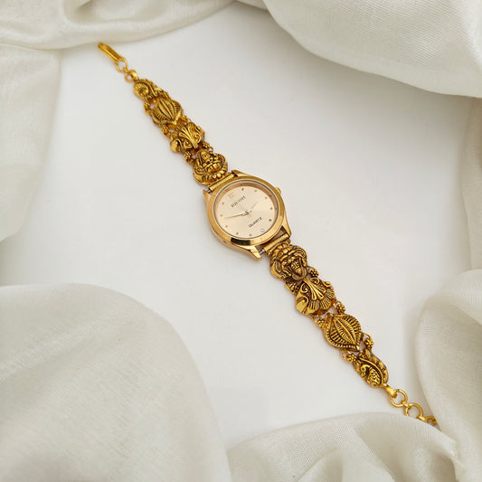 92.5-Silver With Gold Polish Watch Desgin-RCV431