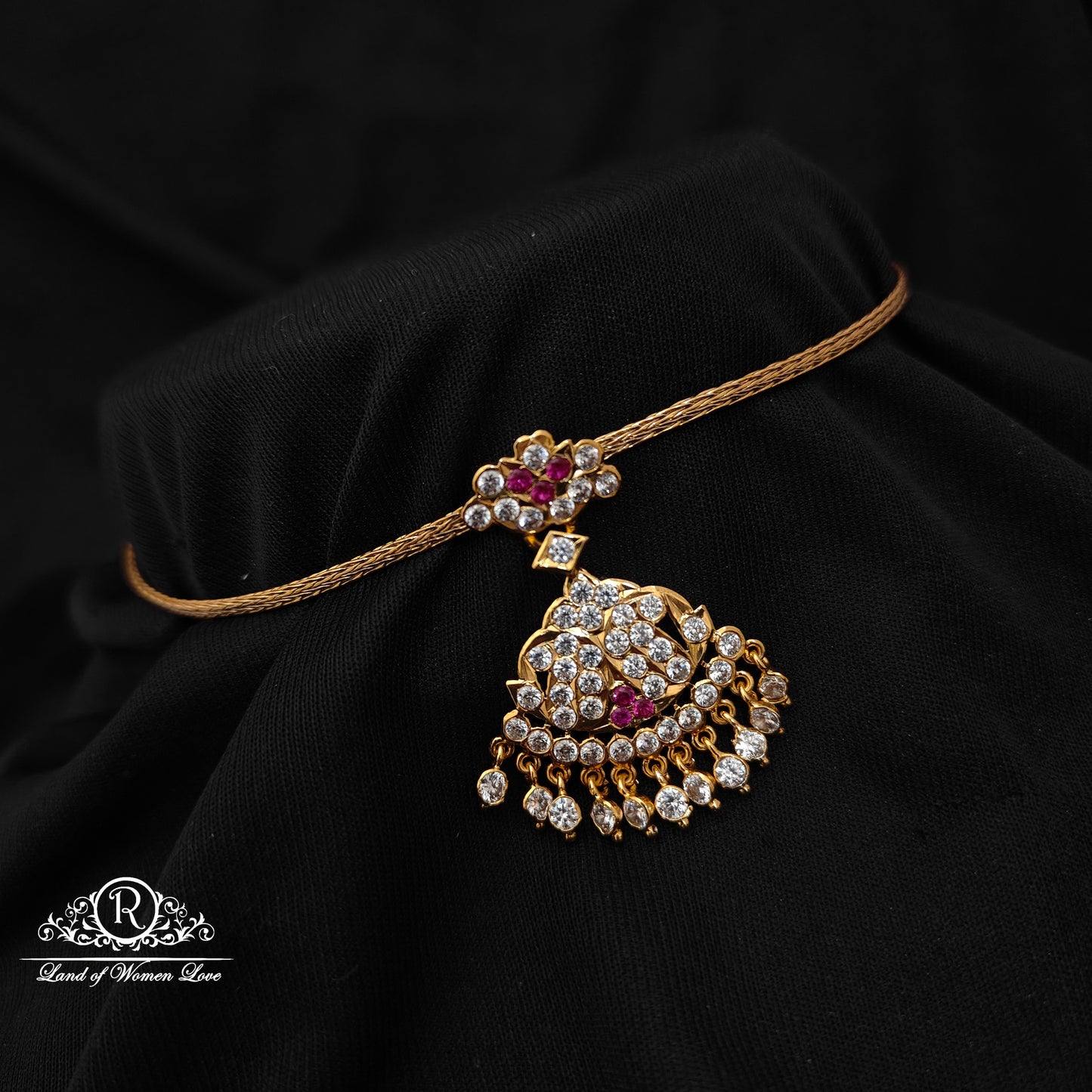 92.5 Silver with gold polish Necklace -RCK325