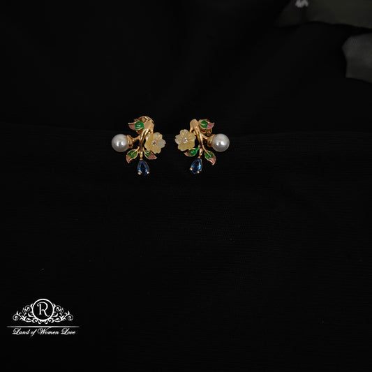 92.5 SILVER FLOWER EARRINGS-RCG289-1