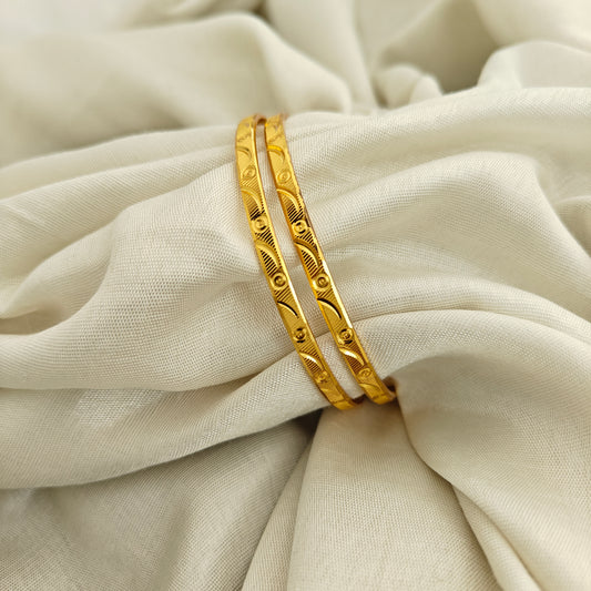92.5 Silver With Gold Polish Bangles-RCHD0135-1