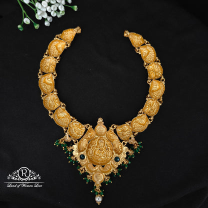 92.5 silver simple and Cute nakshi necklace with Lakshmi Devi Design -RCJR1006