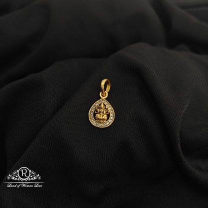 92.5 Silver Lakshmi devi design with gold polish locket-RCR256