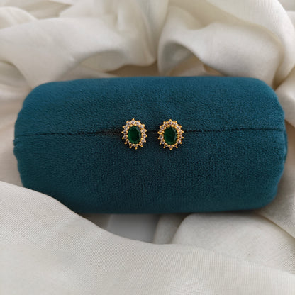 92.5 Silver With Gold Polish Earrings-RCV386