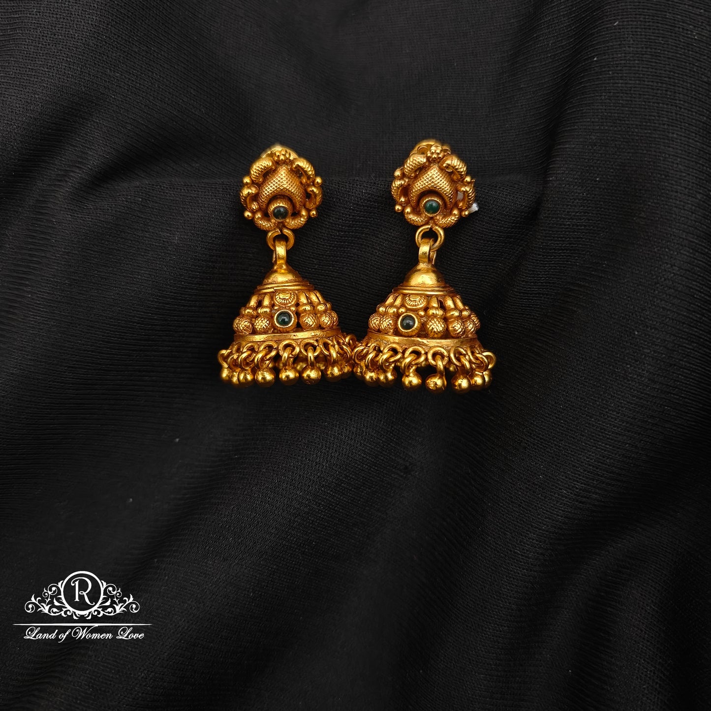 92.5 silver simple and Cute earrings with nakshi polish-RCP165