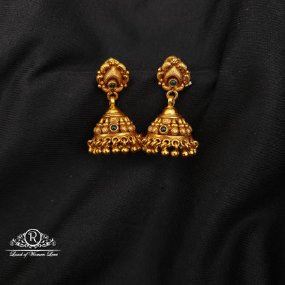 92.5 silver simple and Cute earrings with nakshi polish-RCP165